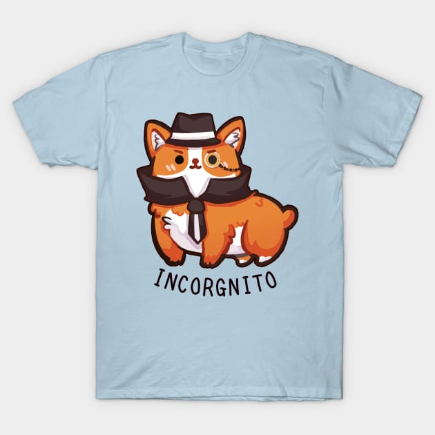 Incorgnito cute corgi on chrome incognito T-Shirt by mushopea